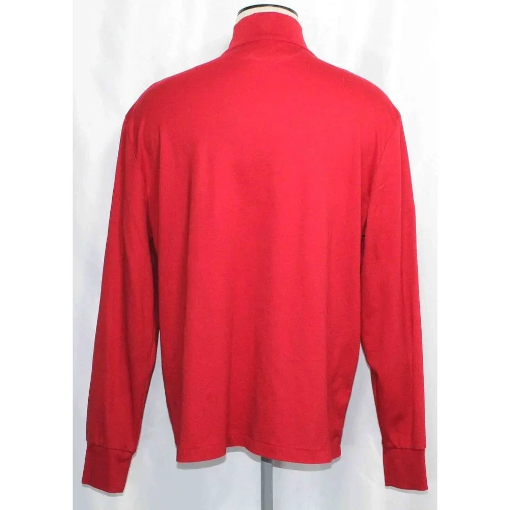 Polo Ralph Lauren Red 1/4 Zip Cotton Pullover Long‎ Sleeve Shirt Mens Size XXL